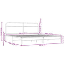 sengeramme uden madras 200x200 cm metal brun egetræsfarve
