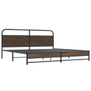 sengeramme uden madras 180x200 cm metal brun egetræsfarve