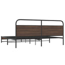 sengeramme uden madras 183x213 cm metal brun egetræsfarve