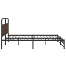 sengeramme uden madras 193x203 cm metal brun egetræsfarve