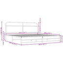 sengeramme uden madras 200x200 cm metal brun egetræsfarve