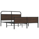 sengeramme uden madras 160x200 cm metal brun egetræsfarve
