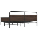 sengeramme uden madras 180x200 cm metal brun egetræsfarve
