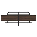 sengeramme uden madras 183x213 cm metal brun egetræsfarve