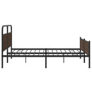 sengeramme uden madras 183x213 cm metal brun egetræsfarve