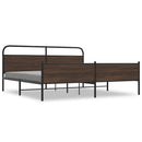 sengeramme uden madras 193x203 cm metal brun egetræsfarve