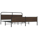 sengeramme uden madras 193x203 cm metal brun egetræsfarve