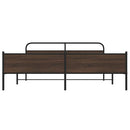 sengeramme uden madras 193x203 cm metal brun egetræsfarve