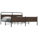 sengeramme uden madras 193x203 cm metal brun egetræsfarve