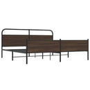 sengeramme uden madras 200x200 cm metal brun egetræsfarve