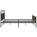 sengeramme uden madras 200x200 cm metal brun egetræsfarve