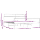 sengeramme uden madras 200x200 cm metal brun egetræsfarve