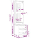 Hall træ SANDNES 45x40x159,5 cm massivt fyrretræ hvid