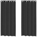 voile-gardiner med øskner 2 stk. 140x245 cm sort
