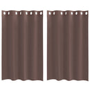 voile-gardiner med øskner 2 stk. 140x175 cm brun