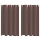 voile-gardiner med øskner 2 stk. 140x175 cm brun