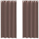voile-gardiner med øskner 2 stk. 140x225 cm brun