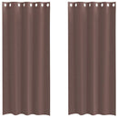 voile-gardiner med øskner 2 stk. 140x245 cm brun