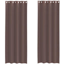 voile-gardiner med øskner 2 stk. 140x300 cm brun