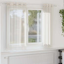 voile-gardiner med øskner 2 stk. 140x140 cm cremefarvet