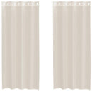 voile-gardiner med øskner 2 stk. 140x225 cm cremefarvet