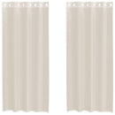 voile-gardiner med øskner 2 stk. 140x245 cm cremefarvet