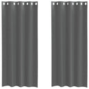 voile-gardiner med øskner 2 stk. 140x225 cm mørkegrå