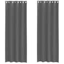 voile-gardiner med øskner 2 stk. 140x260 cm mørkegrå
