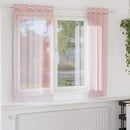 voile-gardiner med øskner 2 stk. 140x175 cm lyserød