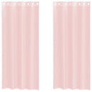 voile-gardiner med øskner 2 stk. 140x225 cm lyserød