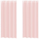 voile-gardiner med øskner 2 stk. 140x245 cm lyserød