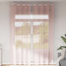 voile-gardiner med øskner 2 stk. 140x260 cm lyserød