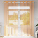 voile-gardiner med øskner 2 stk. 140x225 cm orange