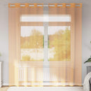 voile-gardiner med øskner 2 stk. 140x245 cm orange