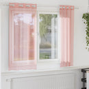 voile-gardiner med øskner 2 stk. 140x140 cm lyserød