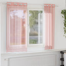 voile-gardiner med øskner 2 stk. 140x175 cm lyserød