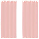 voile-gardiner med øskner 2 stk. 140x225 cm lyserød