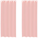 voile-gardiner med øskner 2 stk. 140x245 cm lyserød