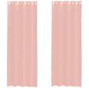 voile-gardiner med øskner 2 stk. 140x260 cm lyserød