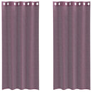 voile-gardiner med øskner 2 stk. 140x225 cm lilla