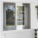 voile-gardiner med stanglommer 2 stk. sort