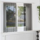 voile-gardiner med stanglommer 2 stk. sort