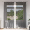 voile-gardiner med stanglommer 2 stk. sort