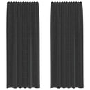 voile-gardiner med stanglommer 2 stk. sort