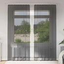 voile-gardiner med stanglommer 2 stk. sort