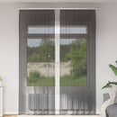 voile-gardiner med stanglommer 2 stk. sort