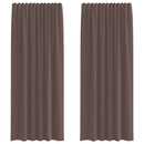 voile-gardiner med stanglommer 2 stk. brun