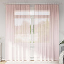 voile-gardiner med stanglommer 2 stk. lyserød