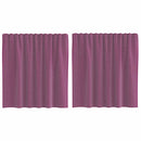 voile-gardiner med stanglommer 2 stk lilla