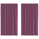voile-gardiner med stanglommer 2 stk lilla